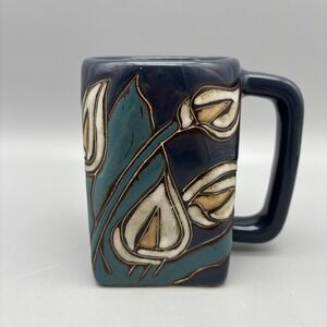 Calla Lily Flower Cup Signed Mug Designed Mara Mexico Studio Art Pottery Coffee